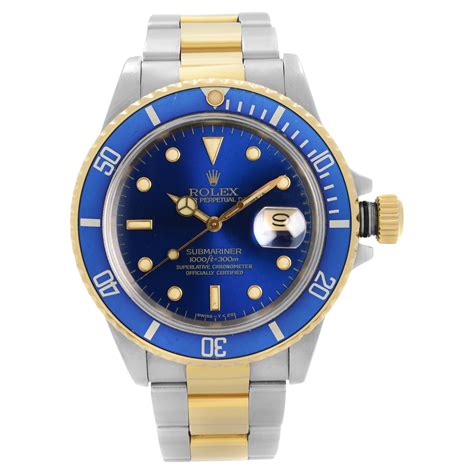 rolex submariner oro giallo quadrante blu|rolex sottomarino stampato.